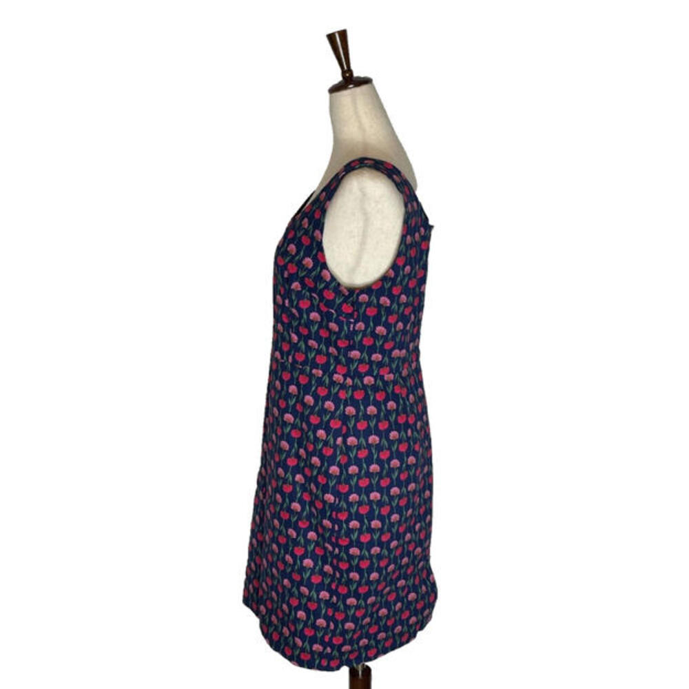 J Crew Floral Tailored Sleeveless Sheath Mini Dress Navy Pink Womens Size 10 NWT - Picture 4 of 9